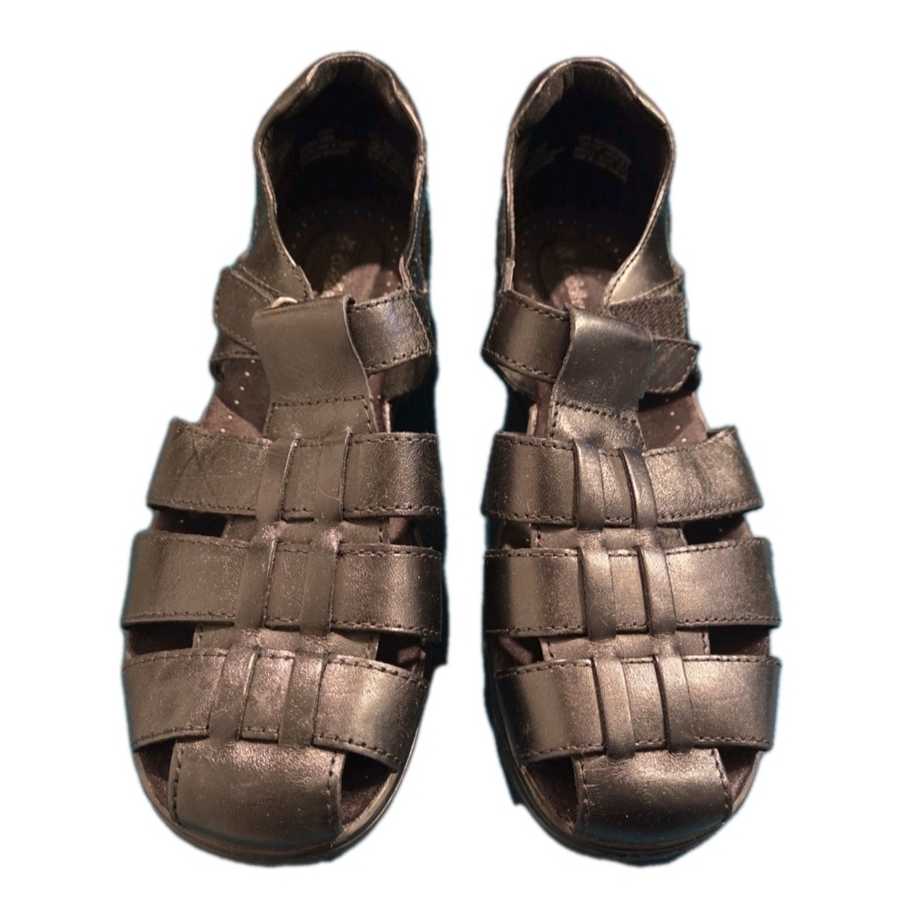 Cobbie Cuddlers ELSA II Black Leather Sandals Size 10 Women's Adjustable (EUC) - Picture 2 of 9